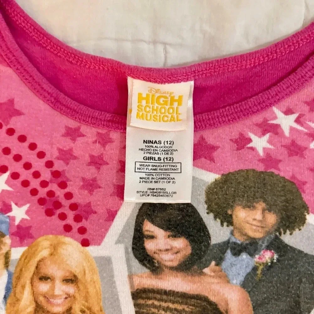 Y2K Kids Disney High School Musical Long Sleeve T-Shirt Fitted Tee Size 12